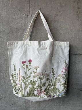 Floral Canvas Tote Bag